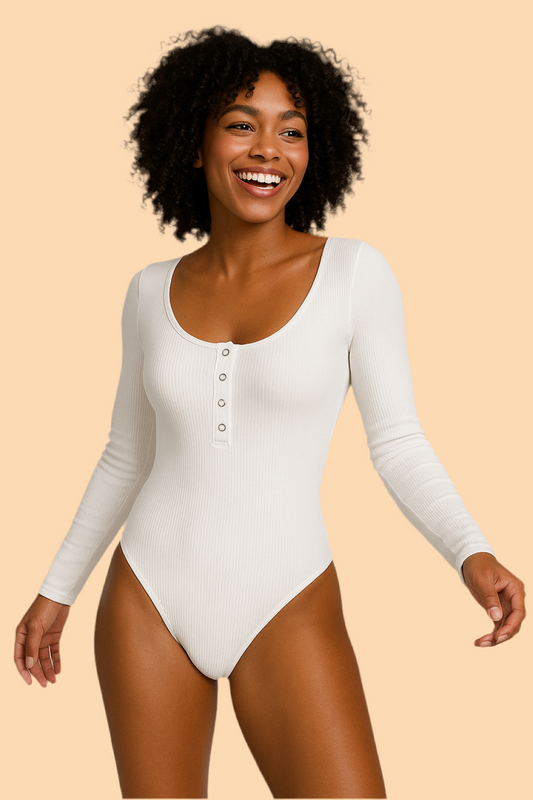 GlowFit | Long-Sleeve Knit Bodysuit
